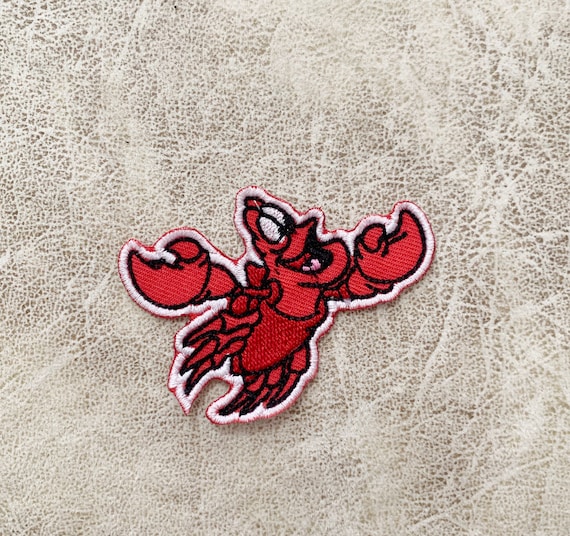 Toppa termoadesiva della Sirenetta, toppe Sebastian, toppe termoadesive,  toppe ricamate termoadesive, toppe per giacche, toppa posteriore con