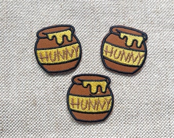 3pc Honey Pot Embroidered Iron On Patch, Cartoon Applique