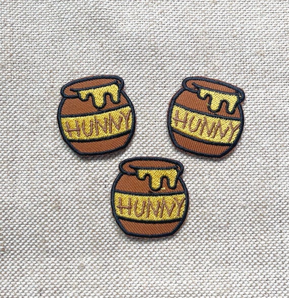3pc Honey Pot Embroidered Iron On Patch, Cartoon Applique