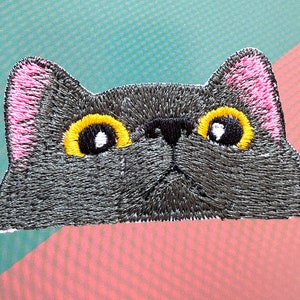 Süße schwarze Katze Patches, Patches, süße Katze Patches Eisen auf, gestickt Patch Eisen, Patches für Jacke, Logo Patch auf der Rückseite Bild 6