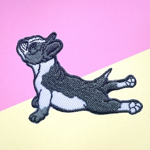 Hond yoga opstrijkbare patch, hond patches, patches opstrijkbare, geborduurde patch ijzer, patches voor jas, logo rugpatch,
