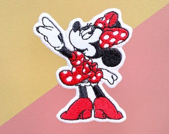 Minnie Mouse Embroidered Iron-On Patch, Cartoon Character