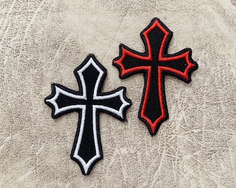 Punk Cross Embroidered Iron-On Patch, Jacket Back Patch