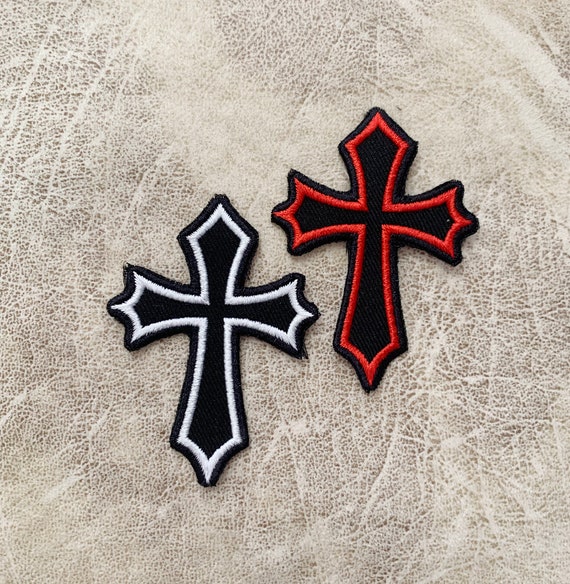 2 Pcs Gothic Cross Patch,iron On,embroidered Cross Patches,patches