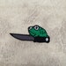 Frog Knife Iron on patch, Patches, Frog patches iron on ,Embroidered Patch Iron, Patches For Jacket ,Logo Back Patch, 