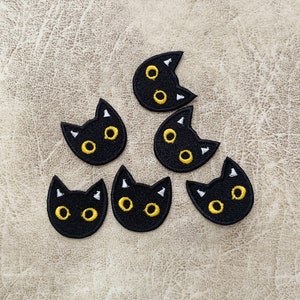 Set 2 pct Zwarte kat Iron op patch, Patches, Patches ijzer op, geborduurde Patch Iron, Patches voor Jas, Logo Back Patch,