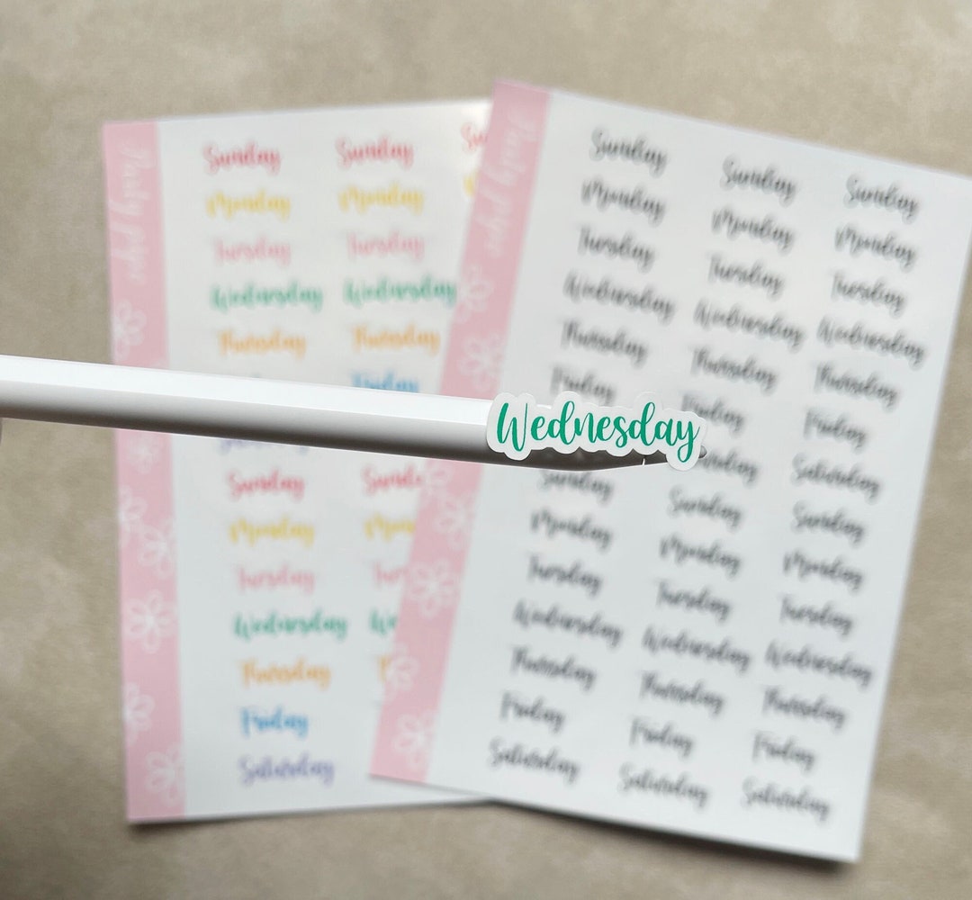 Day Code Stickers Days of the Week Planner Stickers, Waterproof Glossy & Matte - Etsy