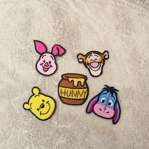 Set 5 pc Winnie the pooh patches iron on  Pooh iron on patches, Embroidered Patch Iron, Patches For Jacket ,Logo Back Patch, patches for hat