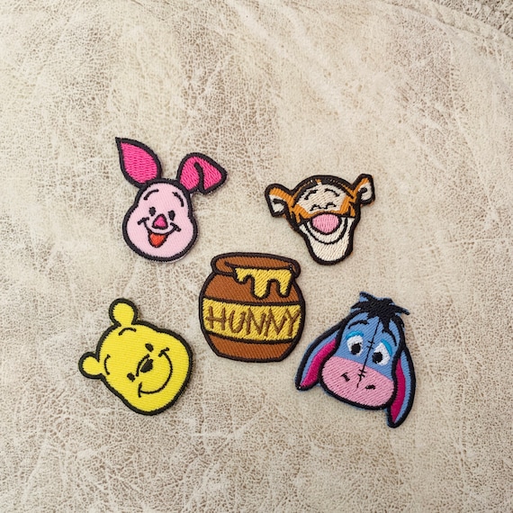 Set 5 Pc Winnie the Pooh Patches Iron on Pooh Iron on Patches, Embroidered  Patch Iron, Patches for Jacket ,logo Back Patch, Patches for Hat 