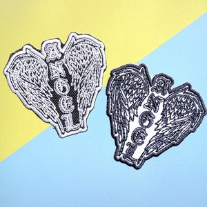 Angle heart Iron on patch, Patches, Heart angle patches iron on ,Embroidered Patch Iron, Patches For Jacket ,Logo Back Patch,