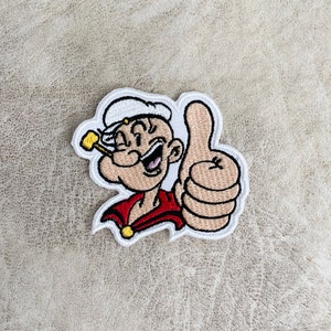Popeye ijzer op patch, Cartoon Patches, Popeye Patches ijzer op, geborduurde Patch Iron, Patches voor jas, Logo Back Patch,