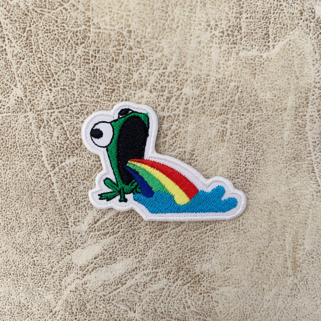 Frog Patch Pvc Frog Rainbow Iron on Patch, Patches, Patches Iron on ,embroidered Patch ...