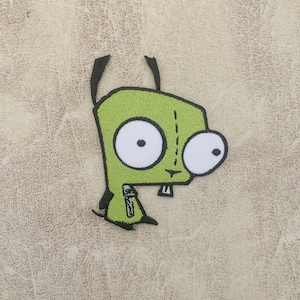 GIR ijzer op patch, Gir Invader Zim Patches, GirPatches ijzer op, geborduurd Patch Iron, Patches voor jas, Logo Back Patch,