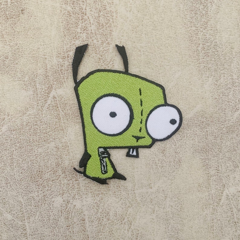 GIR iron on patch, Gir Invader Zim Patches, GirPatches iron on ,Embroidered Patch Iron, Patches For Jacket ,Logo Back Patch, image 1