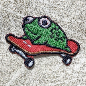 Skater Frosch Aufnäher, Aufnäher, Patches Bügeln, Aufnäher Bügeleisen, Patches für Jacke, Logo Back Patch,