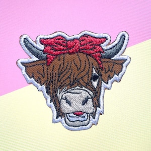 Highland Kuh Aufbügler, Kuh Aufnäher, Kuh Aufbügler, gestickte Aufbügler Aufbügler, Patches für Jacke, Logo Back Patch,