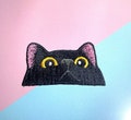 Cute black cat  Iron on patch, Patches, Cute cat patches iron on ,Embroidered Patch Iron, Patches For Jacket ,Logo Back Patch, product logo