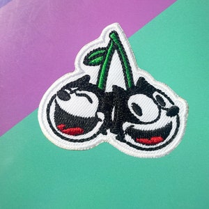 Felix de Kat Iron op patch, cherry Patches, Felix patches ijzer op, Geborduurde Patch Iron, Patches Voor Jacket, Logo Back Patch,
