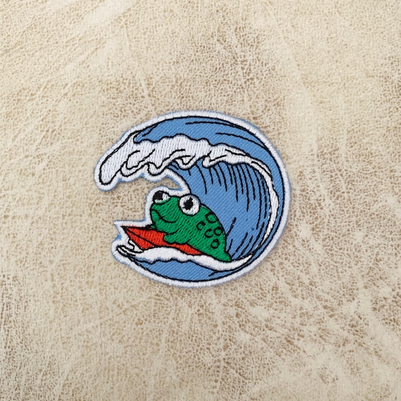duck surf Iron on patch, Patches, Frog patches iron on ,Embroidered Patch  Iron, Patches For Jacket ,Logo Back Patch