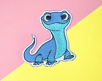 Toppa ricamata con lucertola congelata, applicazione con cartone animato