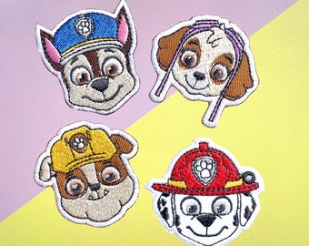 Paw Patrol Iron-On Embroidered Patch, Dog Patches