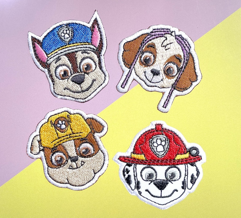 Paw Patrol Ironon Embroidered Patch, Dog Patches Etsy