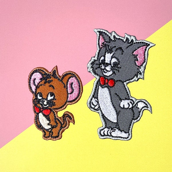 Tom e Jerry stirano su patch, Tom e Jerry Patches, Cartoon Patches stirare su, Ricamato Patch Iron, Patches For Jacket, Logo Back Patch,