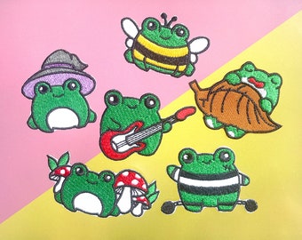 Cute frog Iron on patch, Frog  Patches, Frog patches iron on ,Embroidered Patch Iron, Patches For Jacket ,Logo Back Patch,