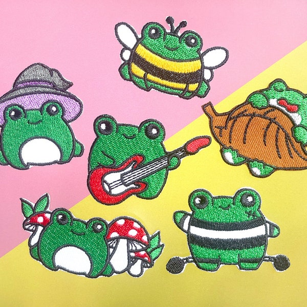 Cute frog Iron on patch, Frog  Patches, Frog patches iron on ,Embroidered Patch Iron, Patches For Jacket ,Logo Back Patch,