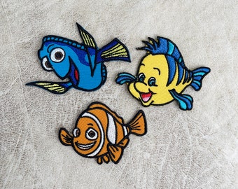 Finding nemo iron on patch, fish Patches, Cow patches iron on ,Embroidered Patch Iron, Patches For Jacket ,Logo Back Patch,