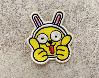 Yellow Cartoon Rabbit Embroidered Iron-On Patch