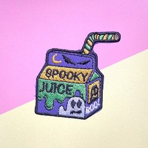 Milk ghost Iron on patch,  Patches, Ghost Patches iron on ,Embroidered Patch Iron, Patches For Jacket ,Logo Back Patch,