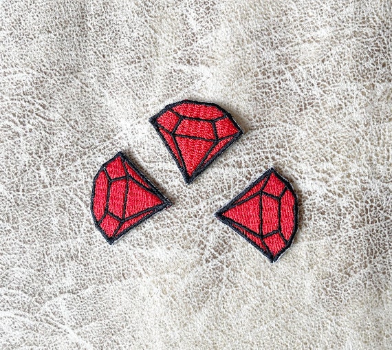 Set of 3 Diamond Iron on Patch, Patches, Diamond Patches Iron on  ,embroidered Patch Iron, Patches for Jacket ,logo Back Patch, 