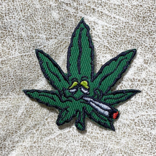 Marihuana blad Iron on patch, Patches, Patches ijzer op, geborduurde Patch Iron, Patches voor Jas, Logo Back Patch,