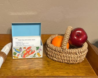 Vintage Ohio Art Recipe Box Tin, Mid Century Metal Recipe Card Holder, Retro Kitchen Storage Box, 1950s Kitchen Decor