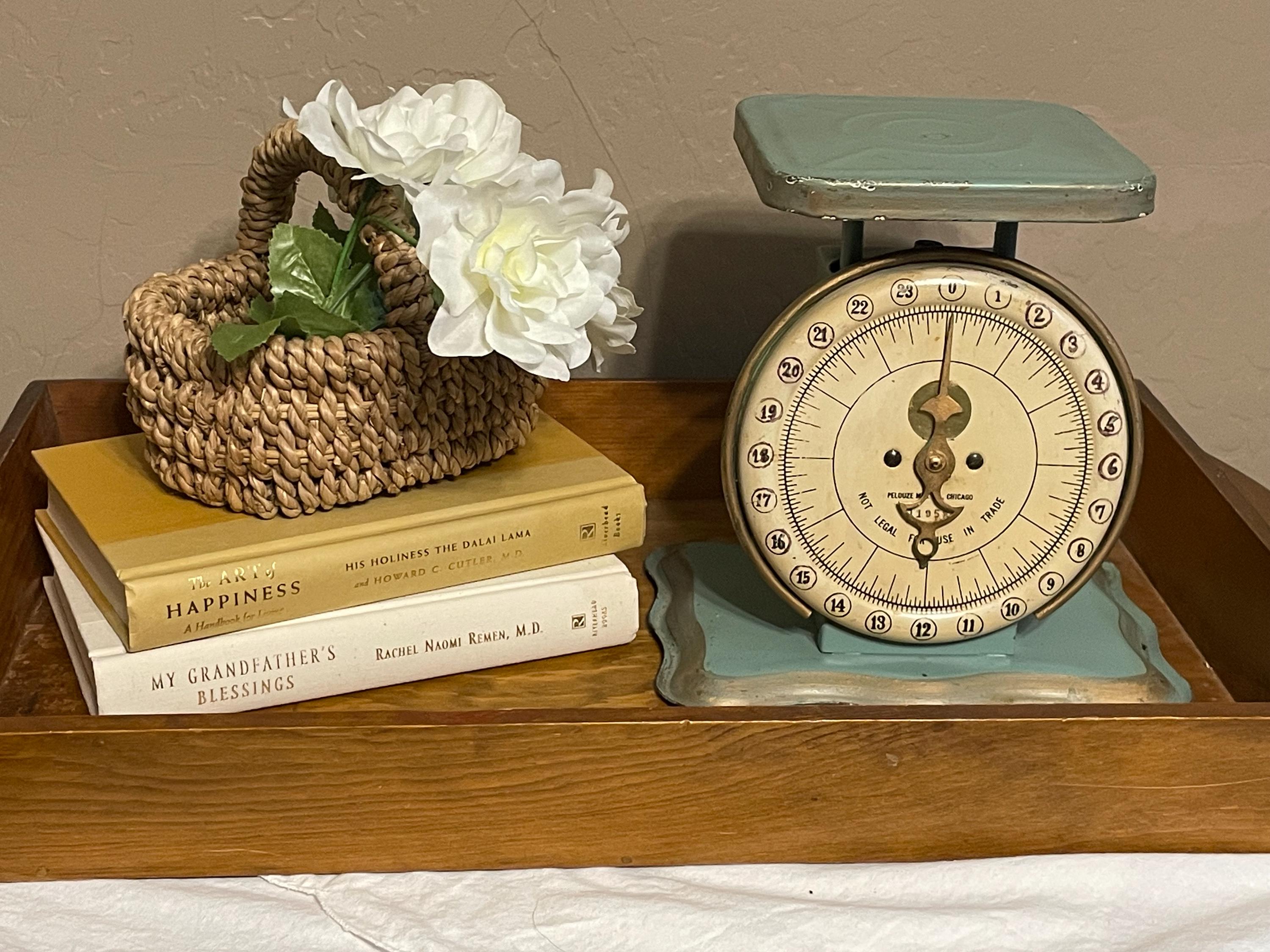 Antique Microweigh Cream/Blue Kitchen Food Scale