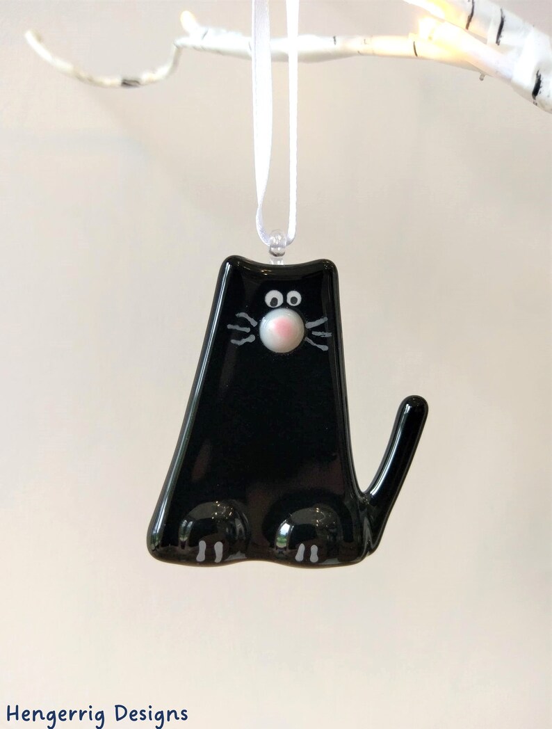 Fused Glass Cat Etsy UK