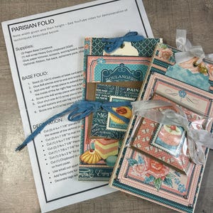 Parisian Tall Folio Scrapbook Mini Album Instructions with Video tutorial for 8x8 Scrapbooking Projects