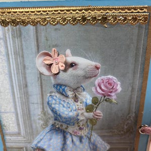 Huge  Frolic Fancy Mice  Handmade hardcover Lacy sparkly Junk Journal