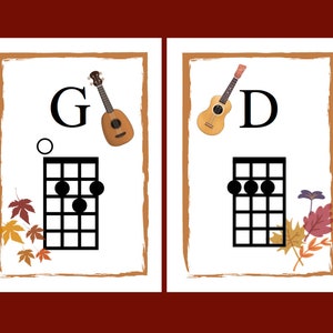 Ukulele Chord Charts for Autumn - Etsy