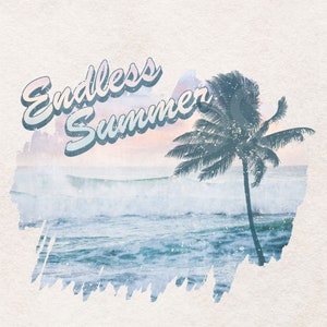Summer PNG file for sublimation printing, Retro Sublimation, Beach PNG, Sublimation design download, T-shirt design, Sunset Palm Tree Png