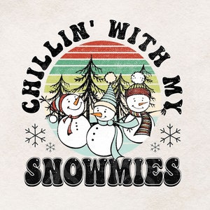 Christmas PNG, Christmas Sublimation Design Download, T-Shirt Design, Clipart, Retro Sublimations PNG, Snowman, Tree, Vintage, DTG Printing,