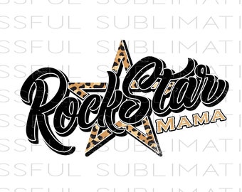 Retrosublimeringar, Mama Png, Designnedladdningar, Vintagesublimeringar, Png, Clipart, T-shirtdesignnedladdningar, Rock, Leopard, Rockstar Mama