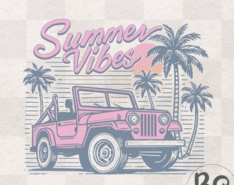 Summer Vibes PNG - Trendy Summer Sublimation Design for Beach Shirt, Retro Summer PNG for Summer Shirt, Summer Sublimation Beach Design png