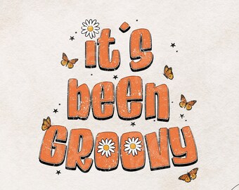 Retro-Sublimationen, Groovy Png, Sublimationsdesign-Downloads, Trendige Sublimation, Png, Clipart, T-Shirt-Design, Schmetterling Png, Gänseblümchen Png