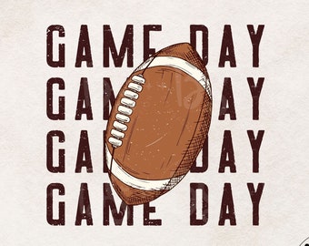 Game Day PNG- Football Sublimation Digital Design Download- Retro Football png- fall png - Football png designs