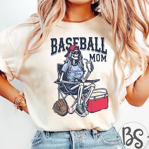 Baseball Mom Sublimatie Baseball Mom Trendy Skeleton Baseball Mom shirtontwerp png-bestand voor sublimatie, Baseball Mama png