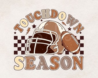 Touchdown Season PNG- Football Sublimation Digital Design Download- Retro Football png- fall png - Trendy Football png designs