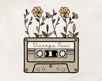 Vintage Soul PNG, Retro png, Sublimation Designs, T shirt design Download,  Music Sublimation,  T-Shirt Design, Wildflower cassette tape png