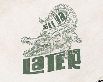 Summer Alligator PNG - Retro & Funny Sublimation T-Shirt Design | Unique Alligator Clipart for DIY mugs, stickers, totes and More
